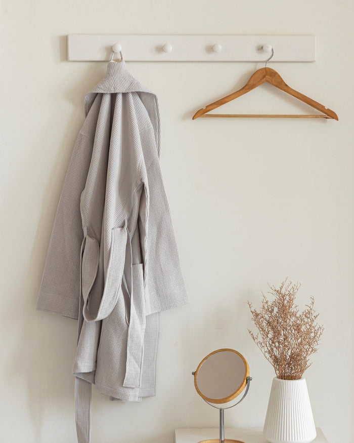 Mini Waffle Bathrobes Silver Mist - Texaura