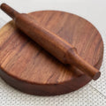 Single Piece Mango Wood Rolling Board with Pin (9.5 inch diameter * 1.5 inch)