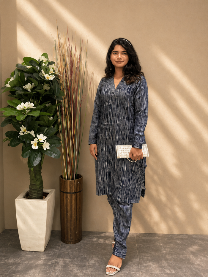 Siona Co-ord Set- Handwoven Kurta & Pant Set in Tussar Silk | Jhultaru