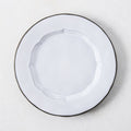 Smoke Grey Stoneware Petal Salad Plate, 8.78"Dia, two-toned light grey glaze with dark grey rim.