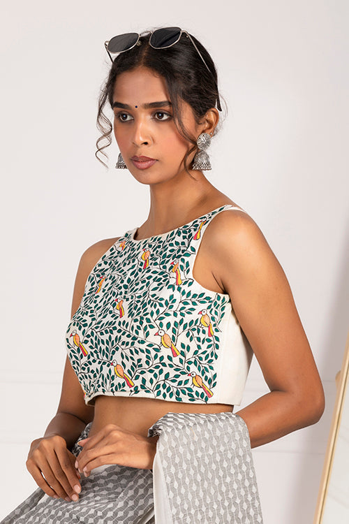 "Soni Chidiyaa" Hand Painted Blouse