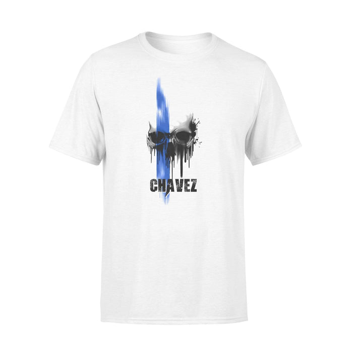 Apparel S / White Personalized Shirt - Splashing Line - Skull - Police - Standard T-shirt