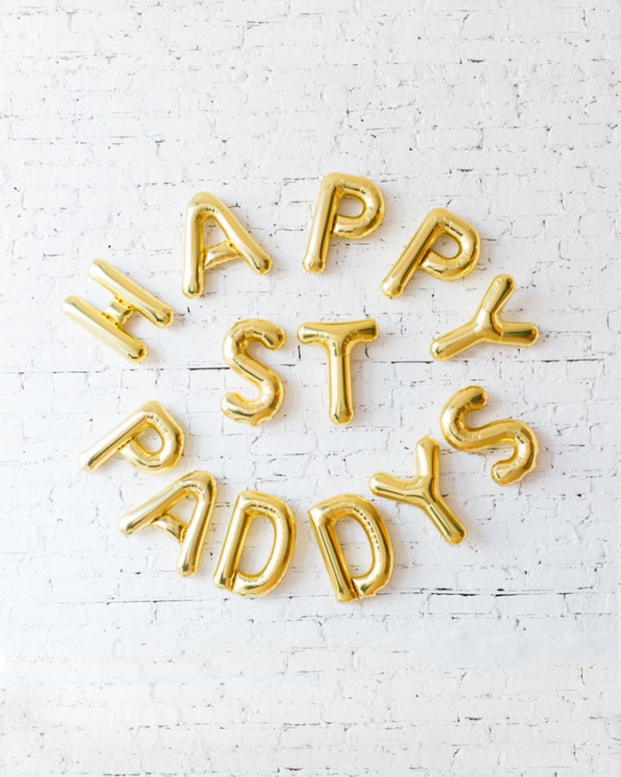 St. Patrick's Day - 16in Gold HAPPY ST PADDYS Foil Letters Set