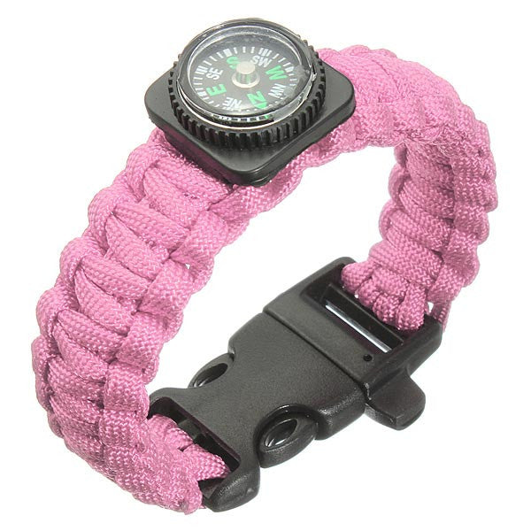 Tactical Paracord Outdoor Survival Bracelet Buckle Band Compass Whistle - GhillieSuitShop