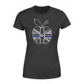 Apparel XS / Black Personalized Shirt - Teacher - Apple - UK Thin Blue Line Flag - Standard Women's T-shirt