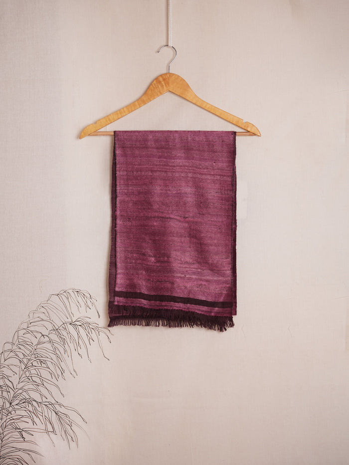 Textured Tussar Silk & Merino Wool Scarf | Rasberry Pink