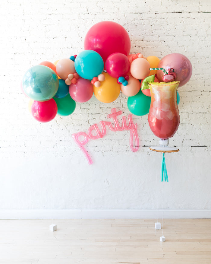 Tropical Time - Floating Arch, Script & Foil  Balloon Set