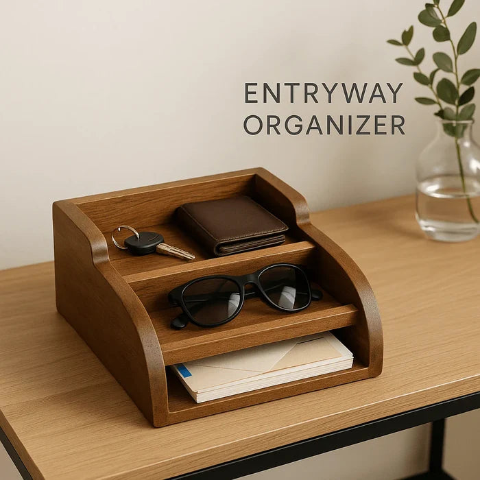 Your Daily Organizer – Crafted in Solid Wood - 10 inch width x 13 inch depth